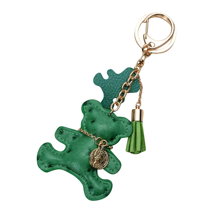 Teddy Bear Keychain Bag Charms - Faux Leather