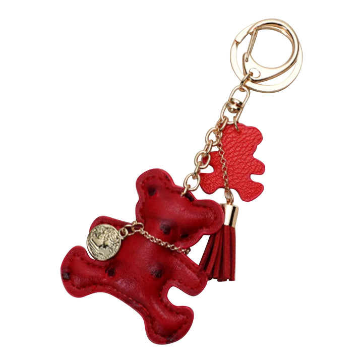 Teddy Bear Keychain Bag Charms - Faux Leather