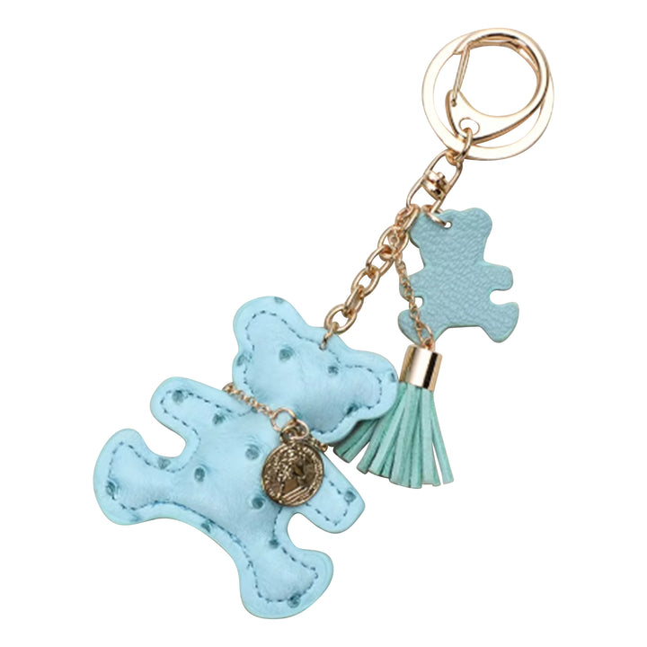 Teddy Bear Keychain Bag Charms - Faux Leather