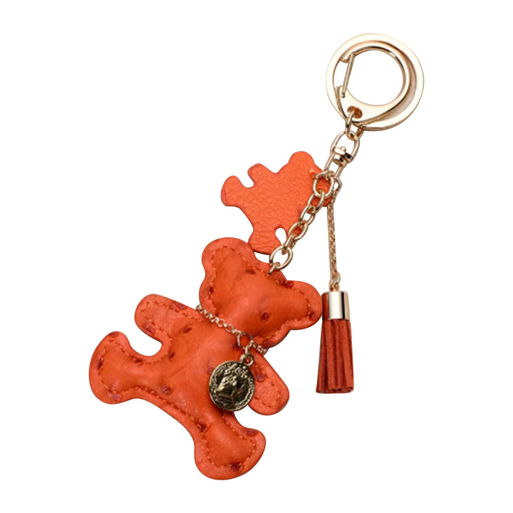 Teddy Bear Keychain Bag Charms - Faux Leather