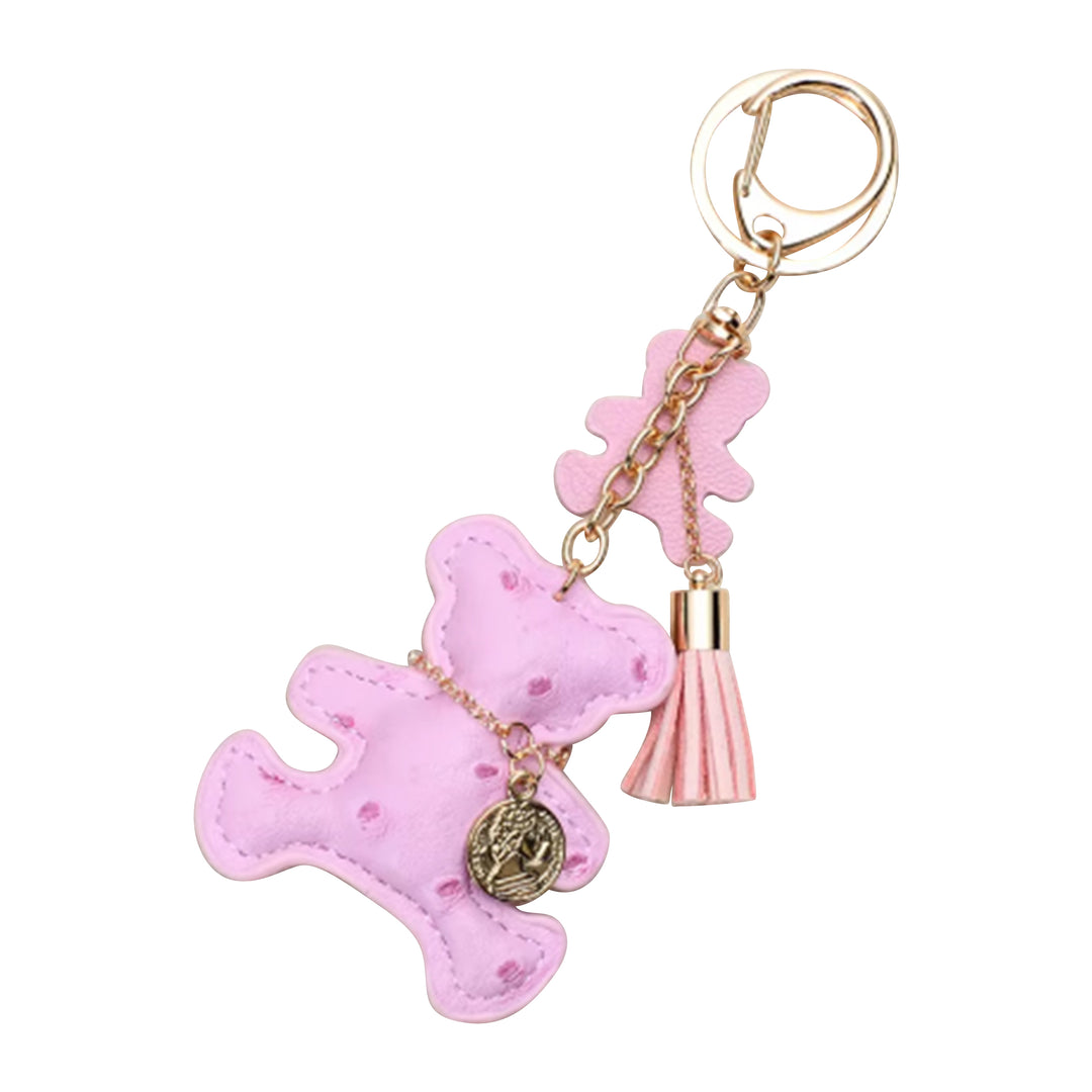 Teddy Bear Keychain Bag Charms - Faux Leather