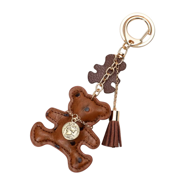 Teddy Bear Keychain Bag Charms - Faux Leather