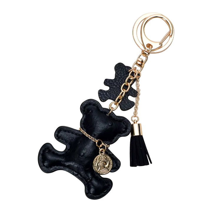 Teddy Bear Keychain Bag Charms - Faux Leather