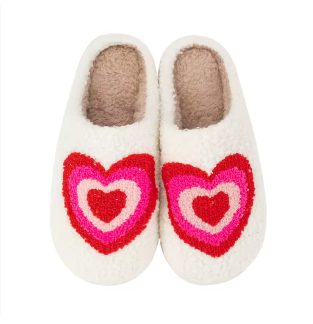 Pink & Red Heart Slippers