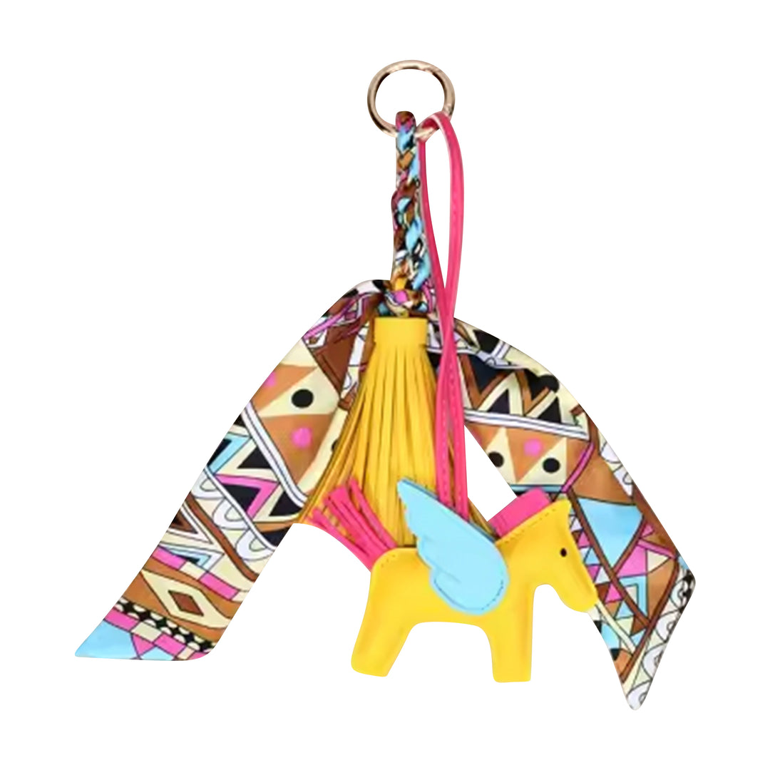 Horse & Tassel Charm w/ Twilly Scarf Bag Charms - 7 colors