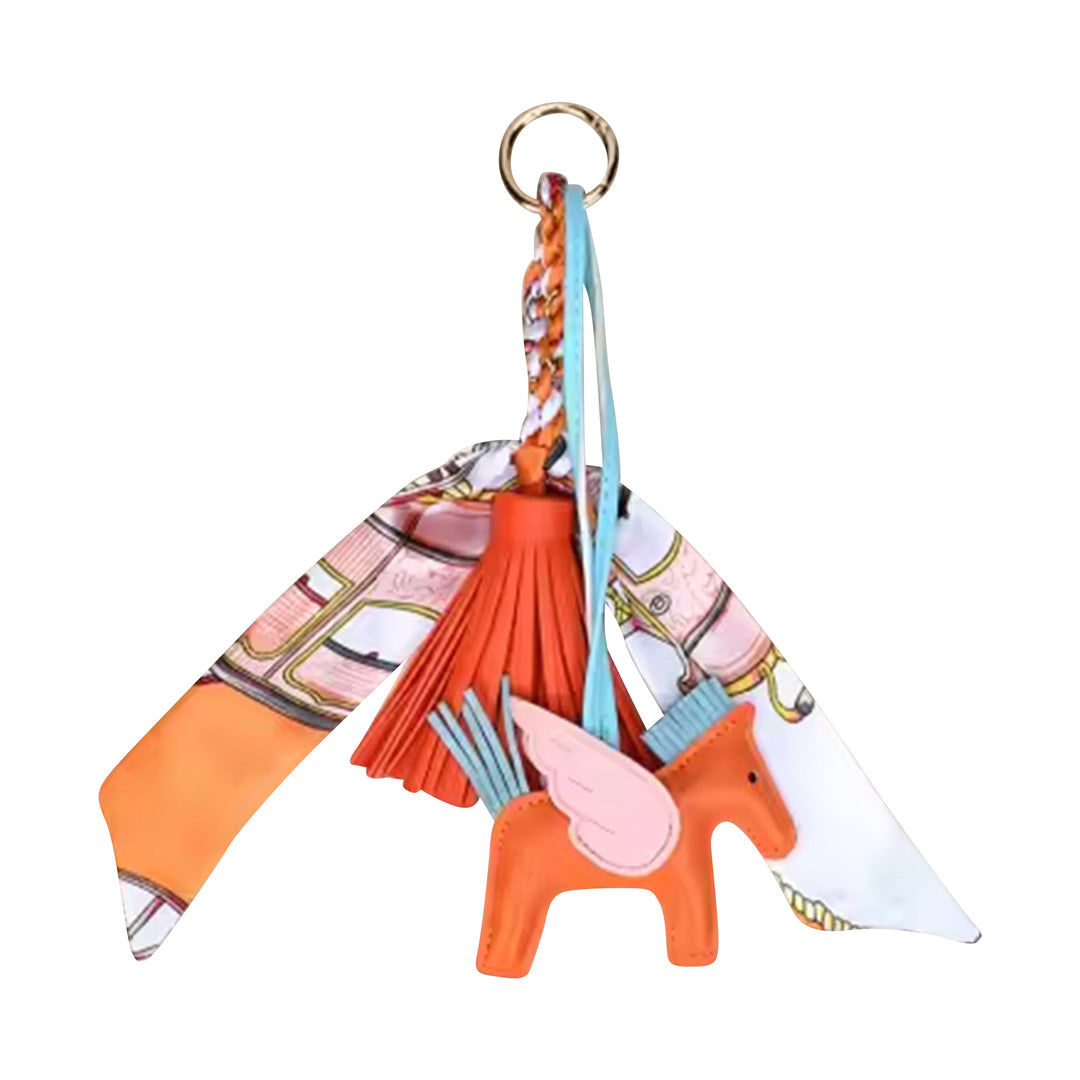 Horse & Tassel Charm w/ Twilly Scarf Bag Charms - 7 colors