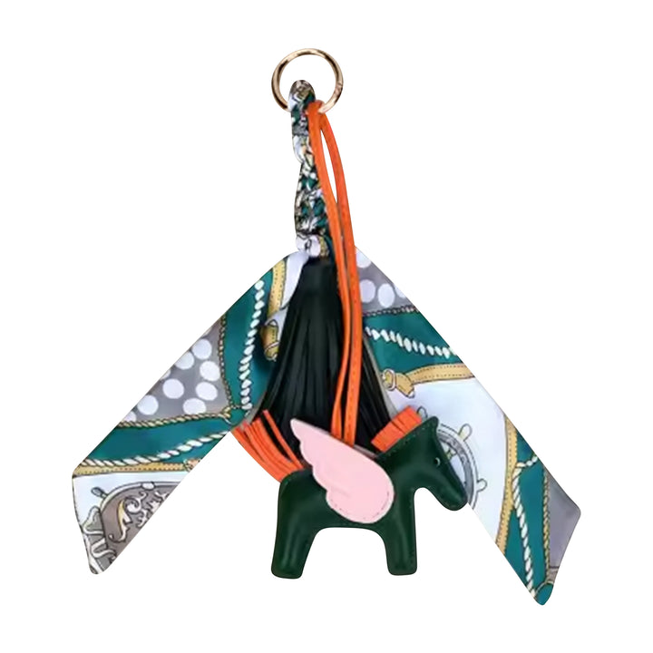 Horse & Tassel Charm w/ Twilly Scarf Bag Charms - 7 colors