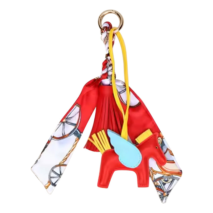 Horse & Tassel Charm w/ Twilly Scarf Bag Charms - 7 colors