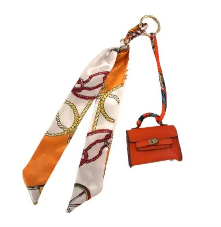 Mini Designer Bag w/ Twilly Scarf Bag Charms - 6 colors