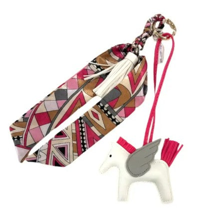 Horse & Tassel Charm w/ Twilly Scarf Bag Charms - 7 colors