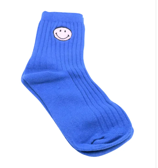Happy Face Patch Tube Socks