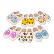 Bundle One Plush Smiley Face Blanket + One Happy Face Slippers