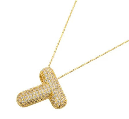 Gold Crystal Initial Necklaces