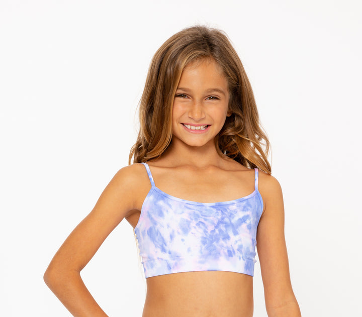 Girl's (8-12) Water Color Tie Dye Band Bra Cami