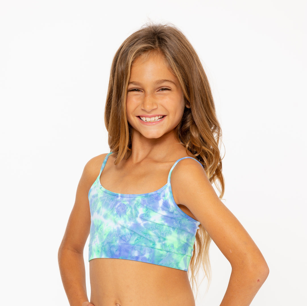 Girl's (8-12) Water Color Tie Dye Band Bra Cami