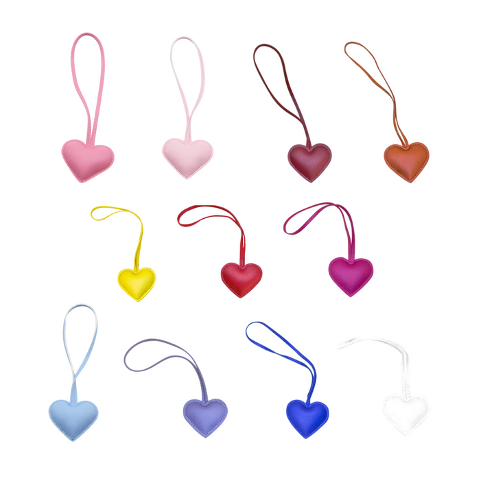 Heart Bag Charms - Faux Leather