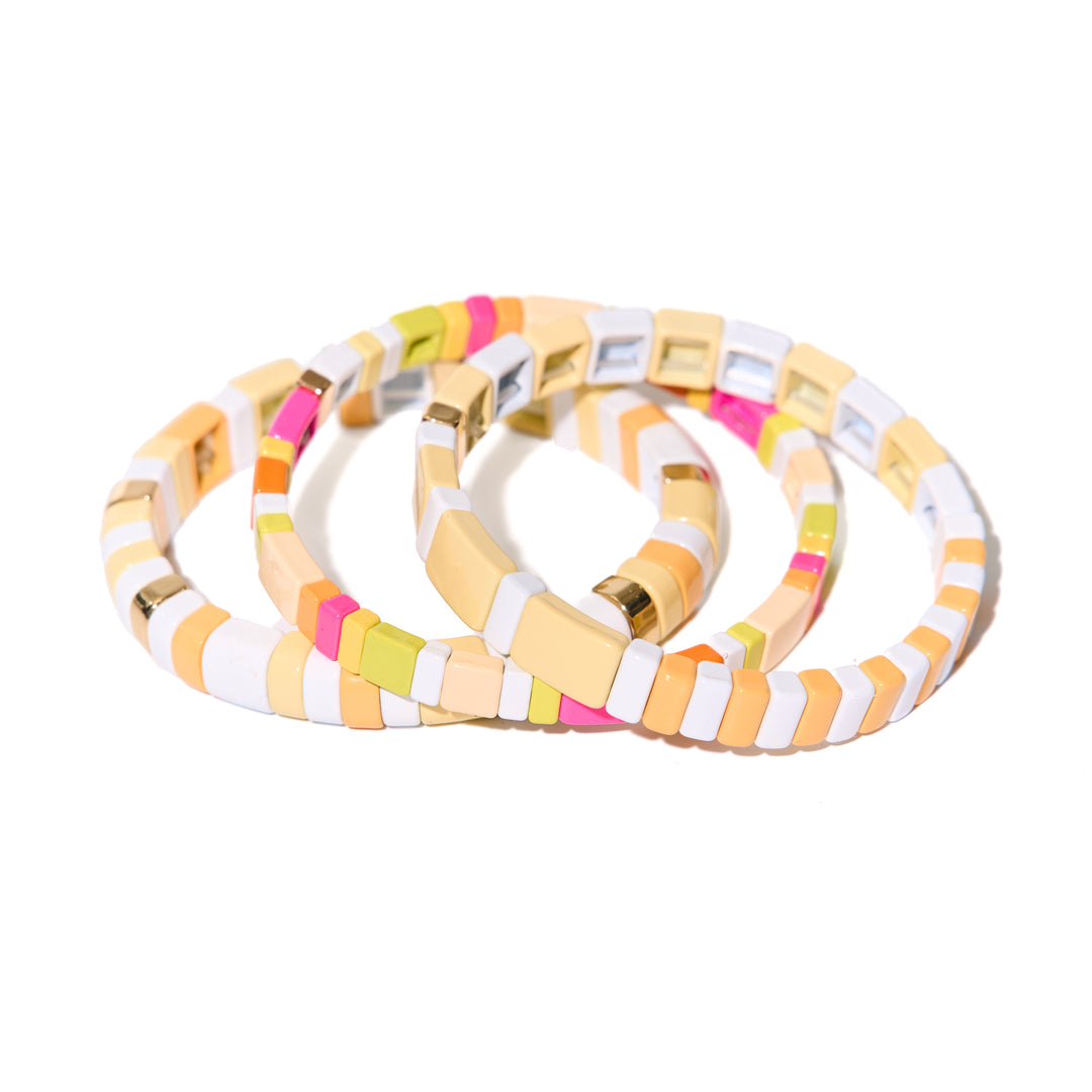 Vanilla Caramel Tile Bracelet Collection