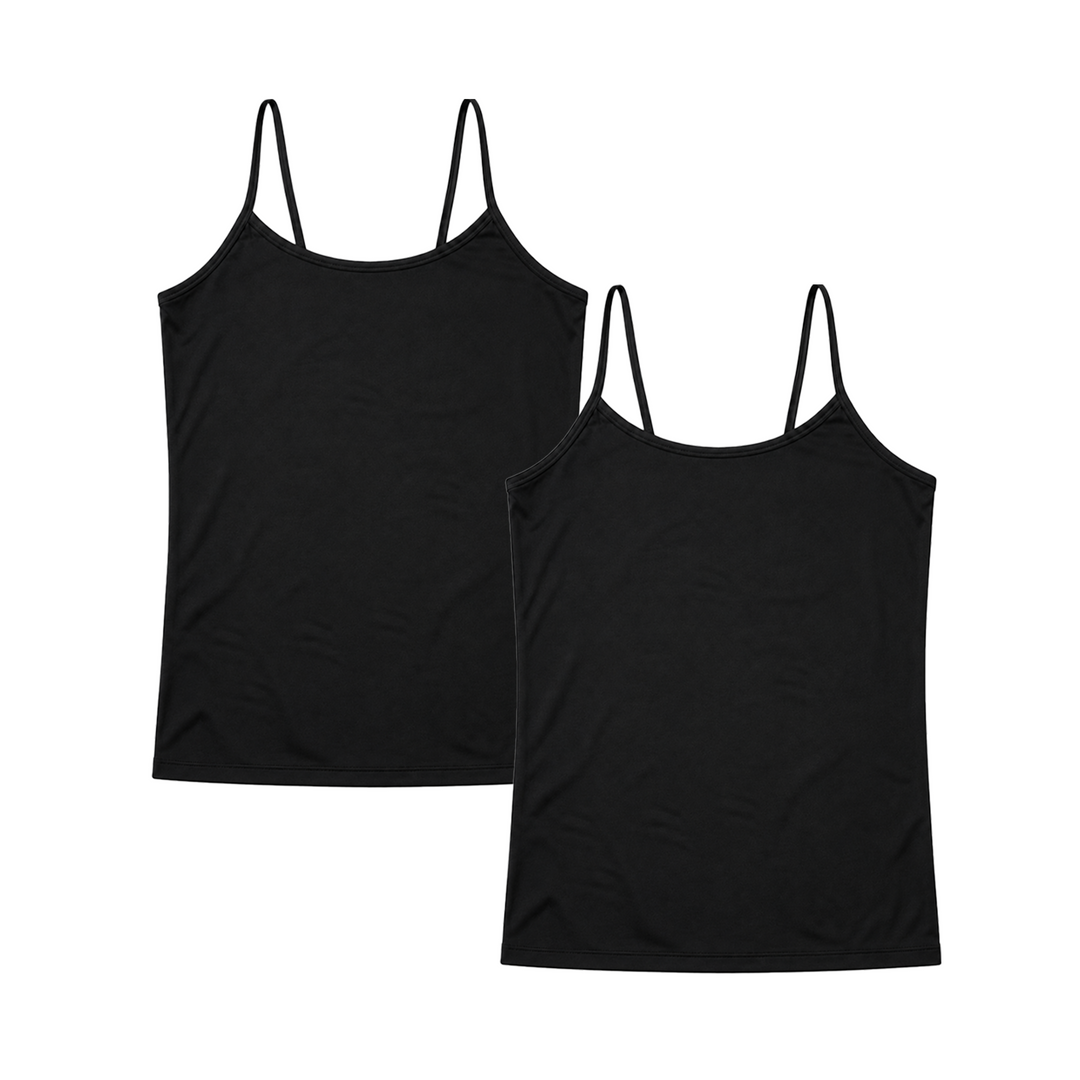 Girl's (7-10) Solid Full Cami /  Set of 2