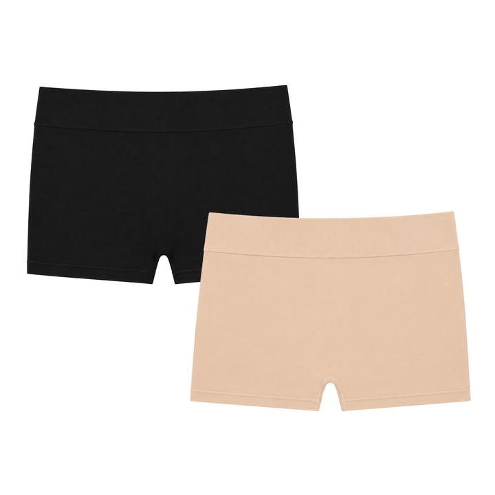 Girl's (10-14) Solid Boy Shorts / Set of 2