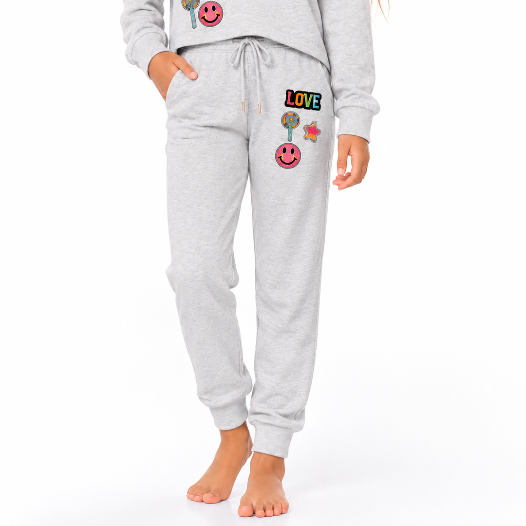 Girl's (8-14) Butter Fleece Hooded Sweatshirt with Assorted Patches