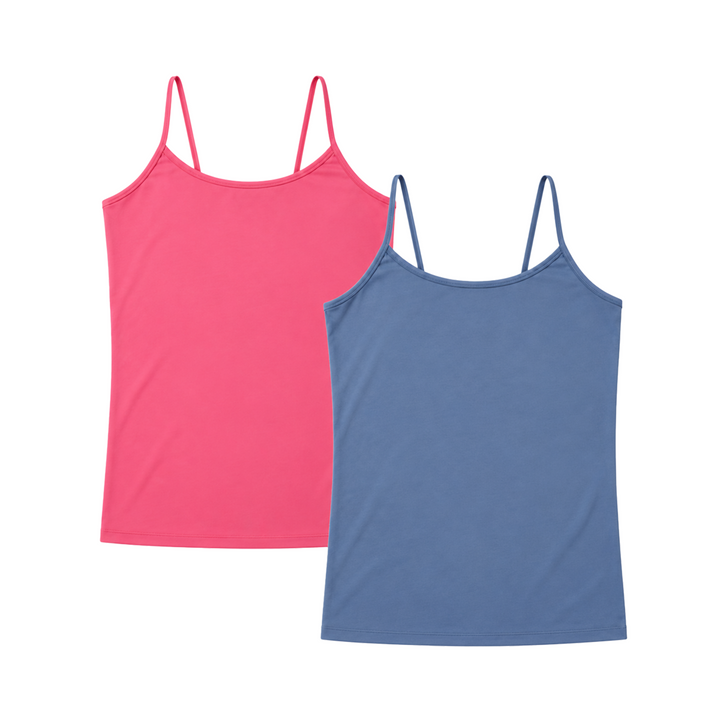Girl's (7-10) Solid Full Cami /  Set of 2