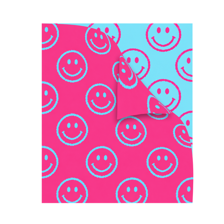 Malibu Sugars' Two Tone Happy Face Reversible Blanket