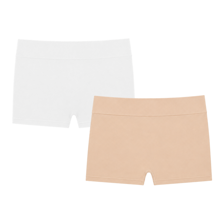 Girl's (10-14) Solid Boy Shorts / Set of 2