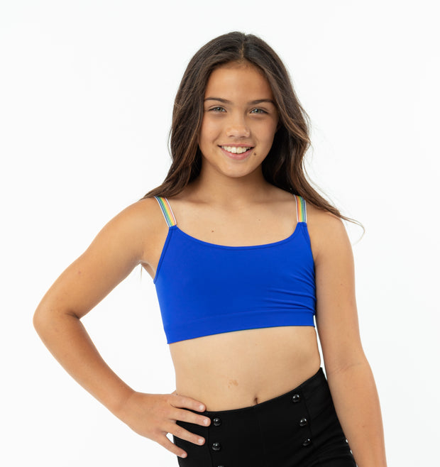 Band Bra Cami with Rainbow Elastic Straps for Girls 8-14