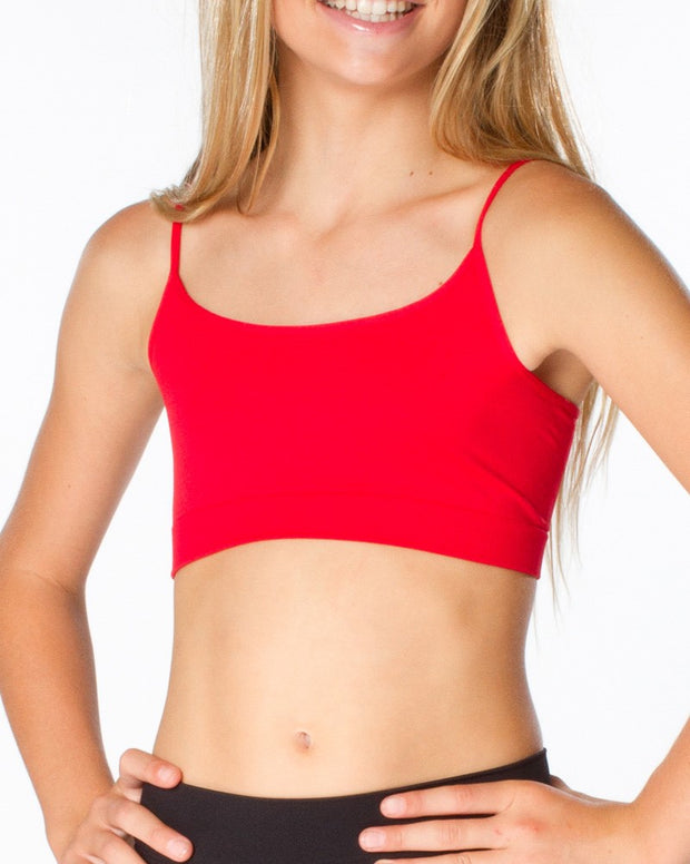 Emmalise PreTeen Training Bra Camisole Wireless Built in Fabric Support  Cami (Red, Med, 90-110 lbs)