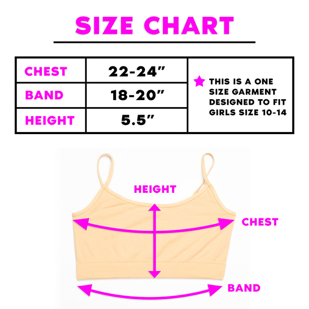 CHEER Bandeau Bra Cami for Girls 7-14