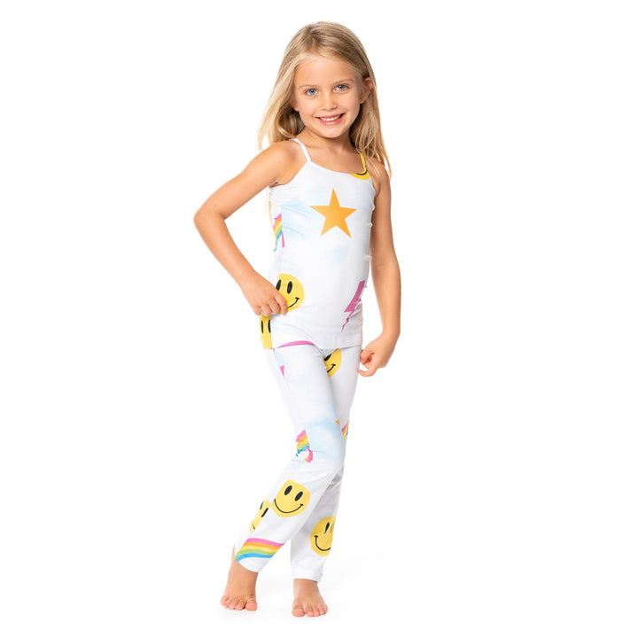 Little Girl's (4-7) Cloud Tie Dye with Icons Leggings