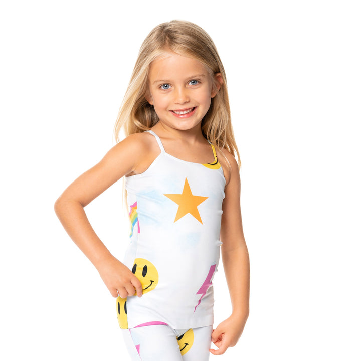 Little Girl's (4-6x) Cloud Tie Dye with Icons Full Cami