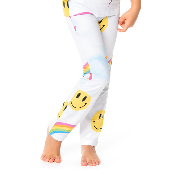 Little Girl's (4-6x) Cloud Tie Dye with Icons Leggings