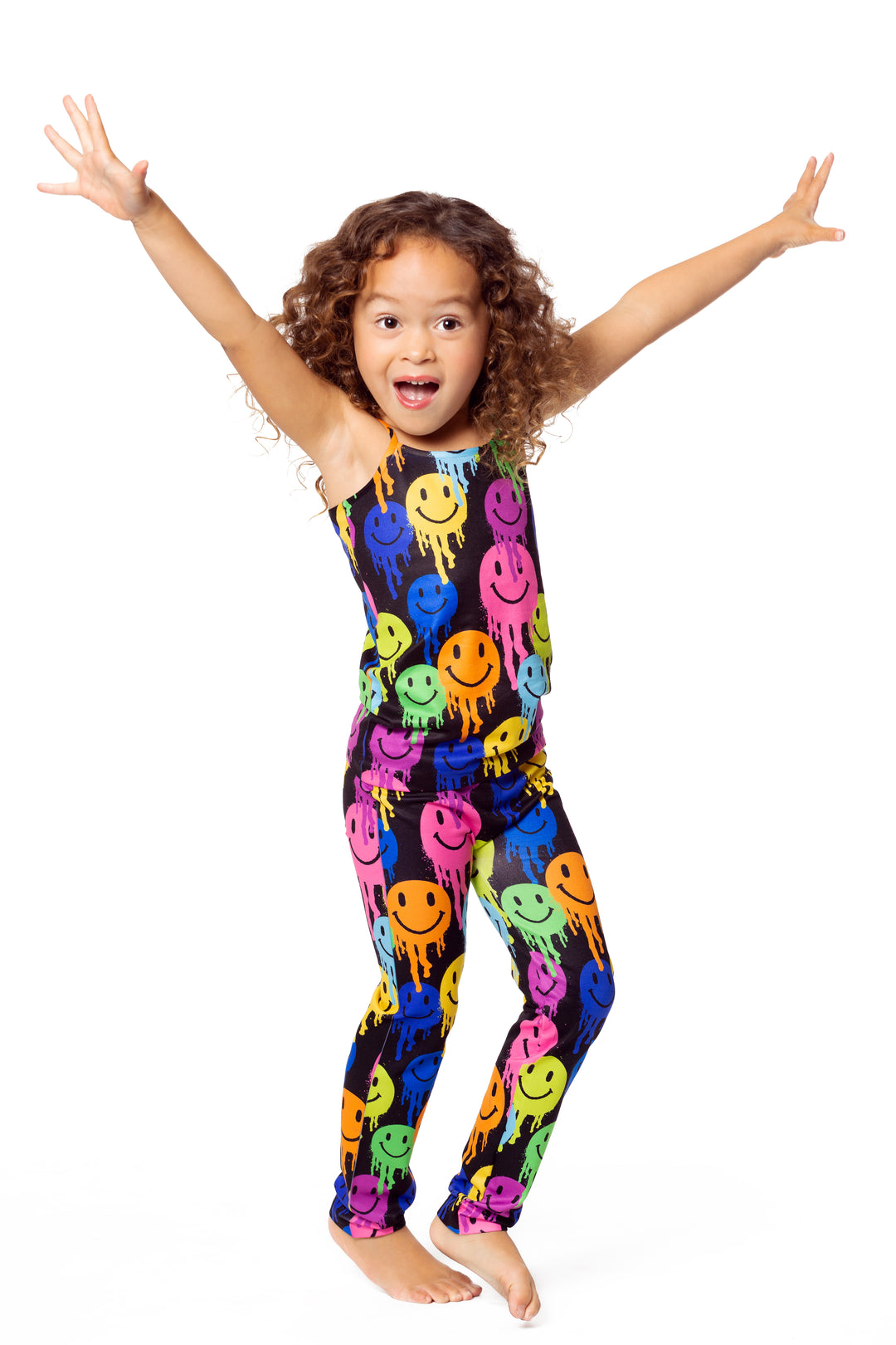 Little Girls (4-6x) Drippy Happy Faces Print Full Cami