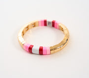 Gold & Enamel Colored Tile Bracelet Collection