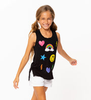 Little Girls (4-6x) Sleeveless Tee with Scattered Icons screen