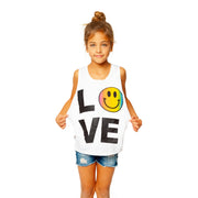 Girls (8-14) Sleeveless T-Shirt with Love Ombre Happy Face screen