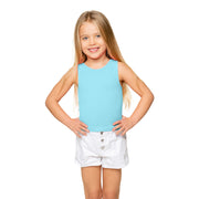 Spring Color Palette - Sleeveless Ribbed Top for Little Girls 4-6x