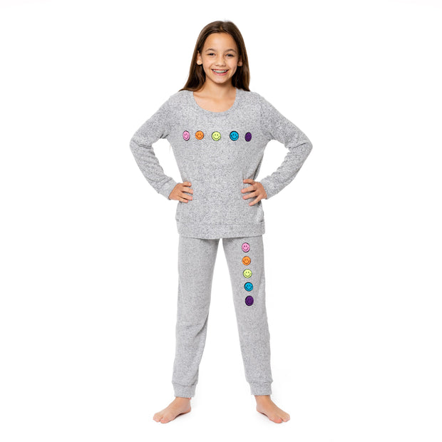 Girl's (8-14) Hacci Sweatpants with Baby Chenille Patches