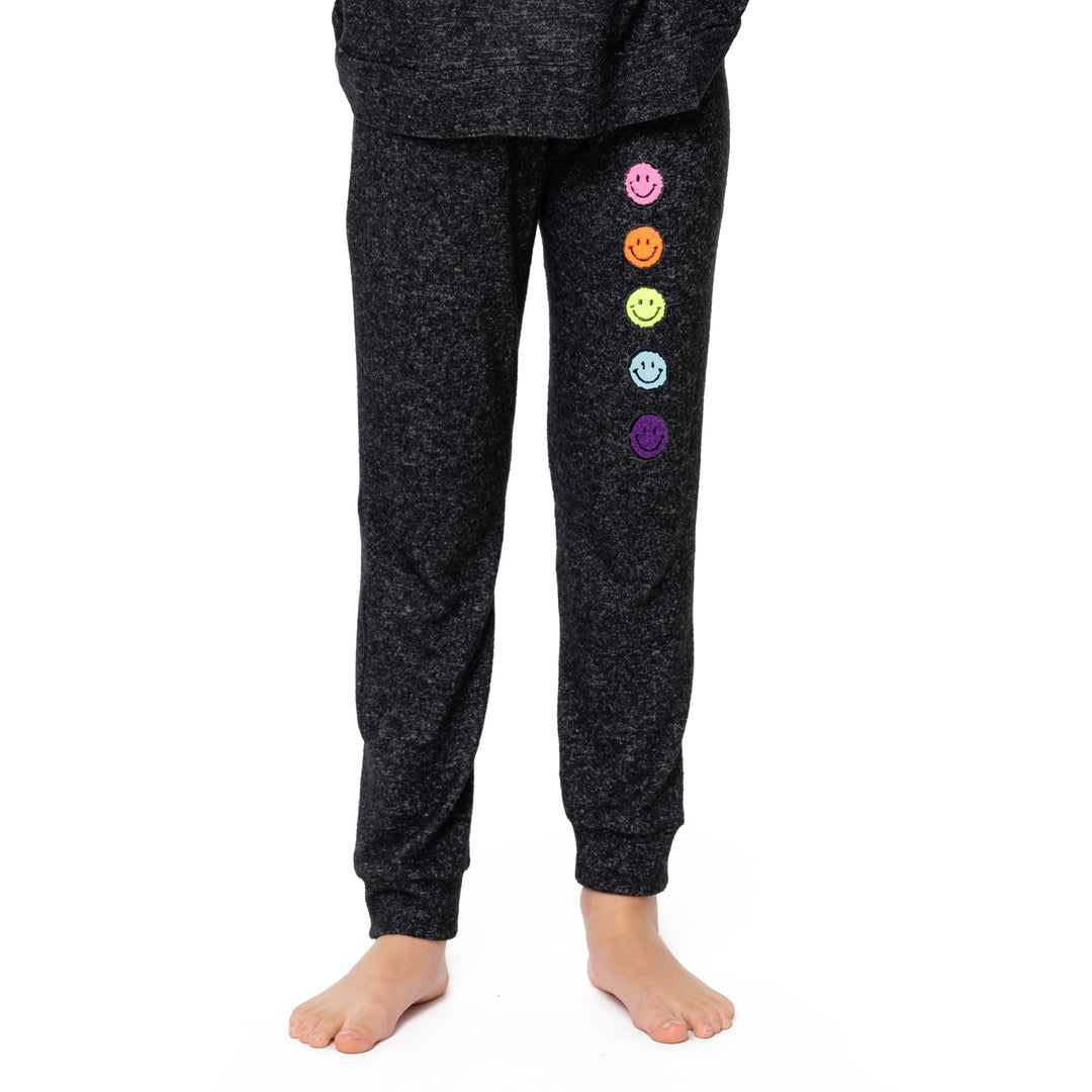 Girl's (8-14) Hacci Sweatpants with Baby Chenille Patches