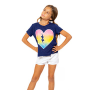 Girls (8-14) Short Sleeve T-Shirt with  Ombre Heart screen