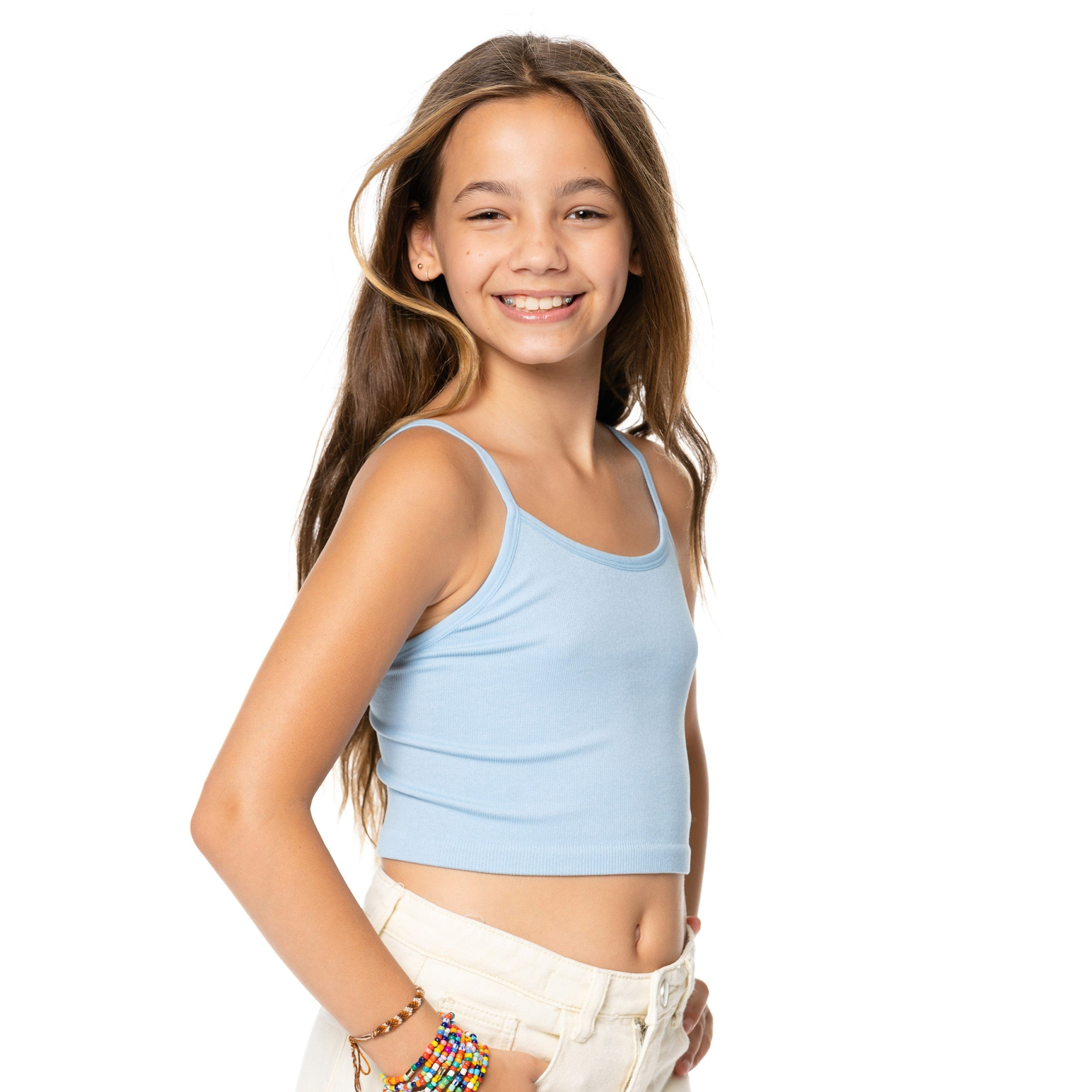 Girl's (8-12) Crop Cami with Adjustable Straps – Malibu Sugar