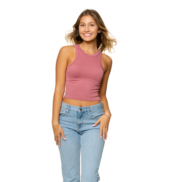 Junior's Sleeveless Ribbed Top for Juniors