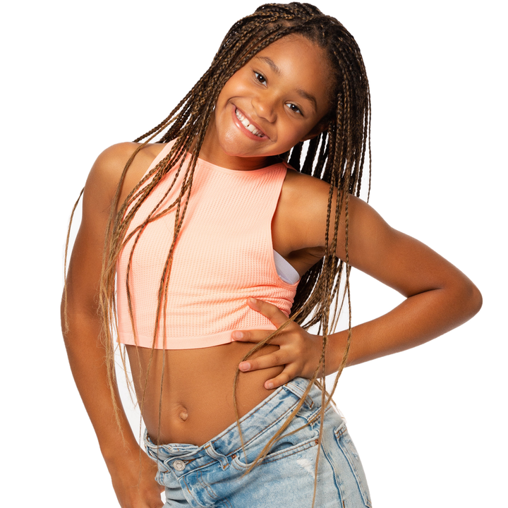 Girl's (8-12) Sleeveless Ribbed Crop Top
