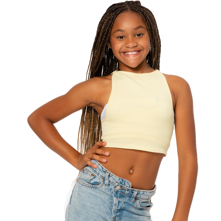Girl's (8-12) Sleeveless Ribbed Crop Top