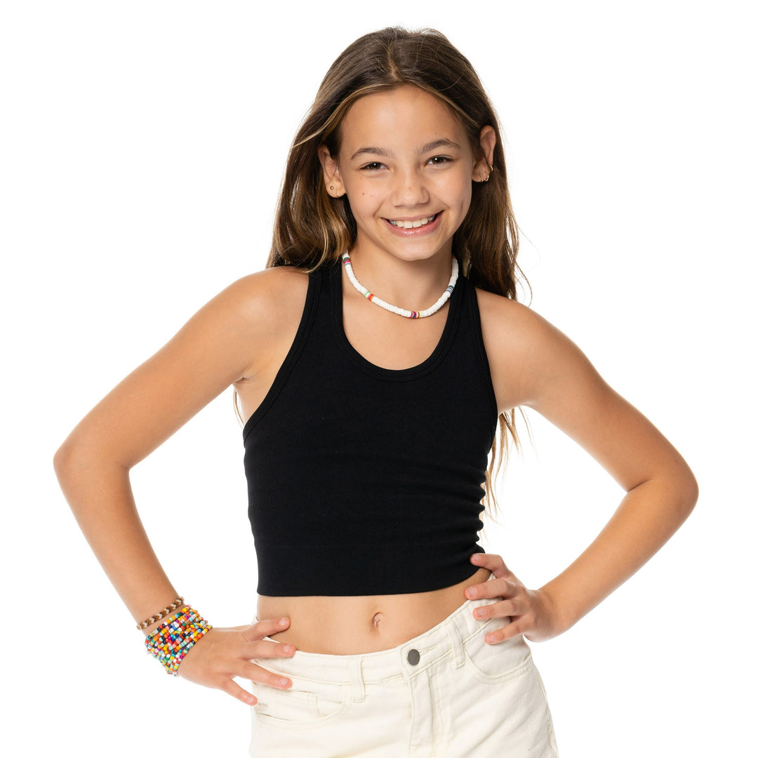 Girl's (8-12) Crop Tank Top with T Back