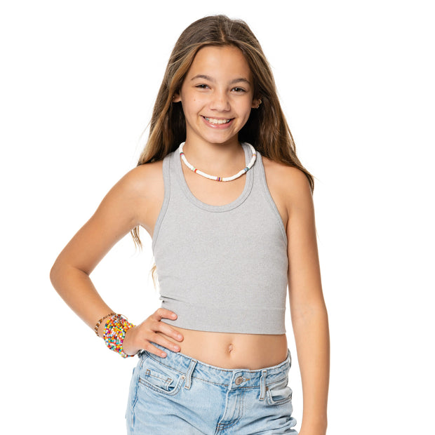 Girl's (8-12) Crop Tank Top with T Back
