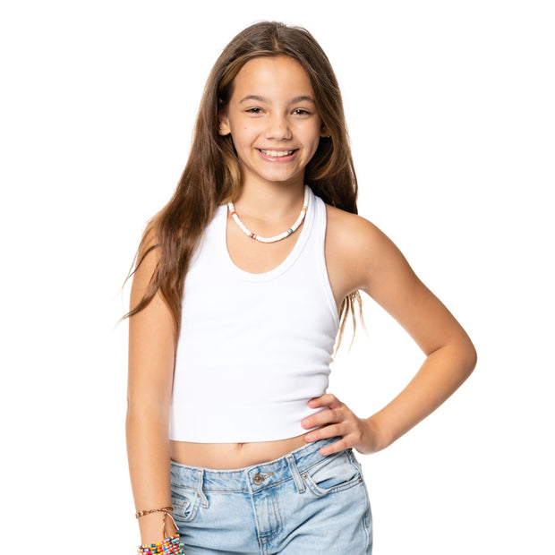 Girl's (8-12) Crop Tank Top with T Back