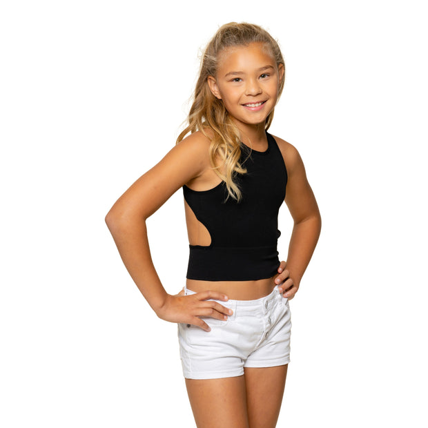 Girl's (8-12) Cut Out Back Sleeveless Top