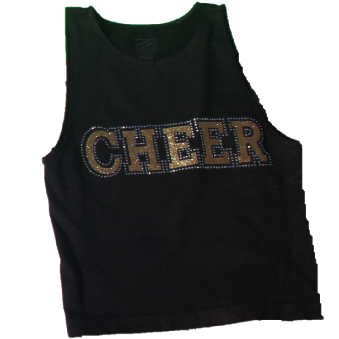 Girl's (8-12) Black "CHEER" Tank Top